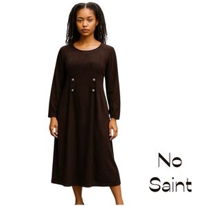 No Saint Chocolate Brown Vintage Maxi Dress Size S
